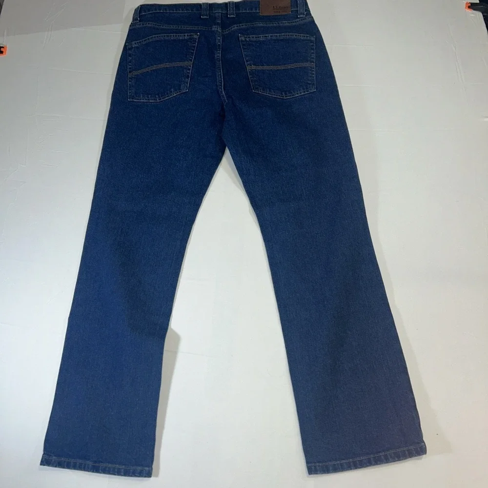 LL Bean 1912 Standard Fit Straight Leg Medium‎ Wash Blue Jeans Men's 33x 29